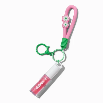 Pink Daisy Lip Gloss Keychain