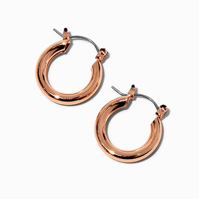 Rose Gold-tone 20mm Tube Hoop Earrings