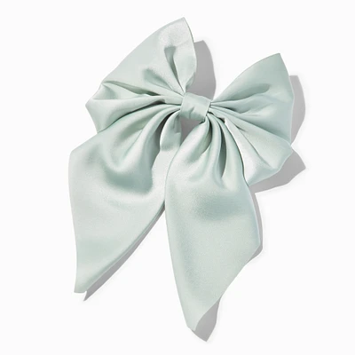 Sage Green Satin Hair Bow Clip