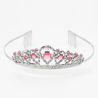 Claire's Club Pink Rhinestone Silver Tiara