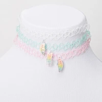 Best Friends Pastel Heart Glow The Dark Tattoo Choker Necklaces - 3 Pack