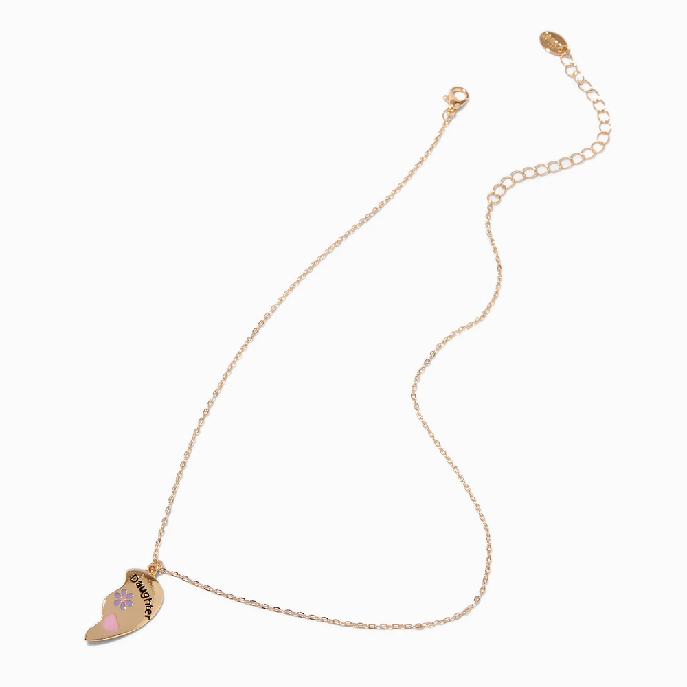Mother Daughter Split Heart Pendant Necklaces - 2 Pack