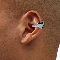 Silver-tone Puffy Heart Ear Cuff