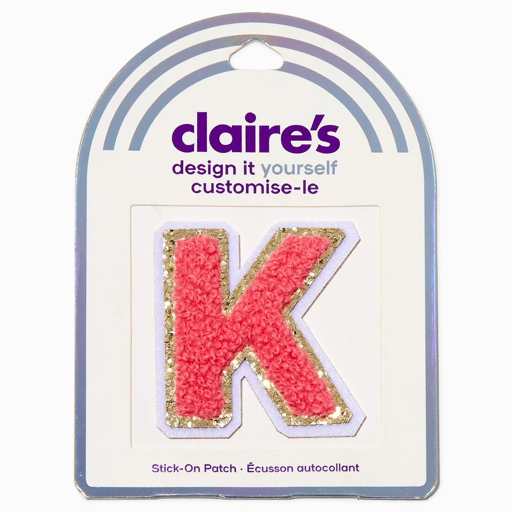 Pink K Initial Stick-On Patch