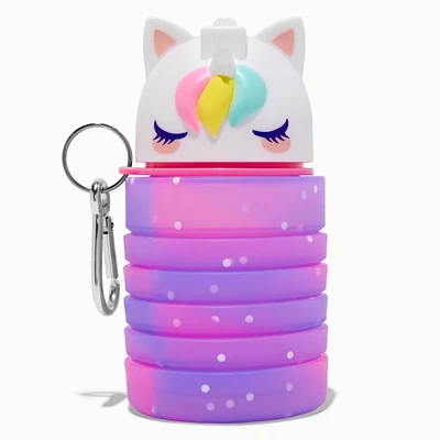 Collapsible Glitter Unicorn Water Bottle
