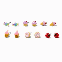 Glitter Sweets Stud Earrings - 6 Pack 