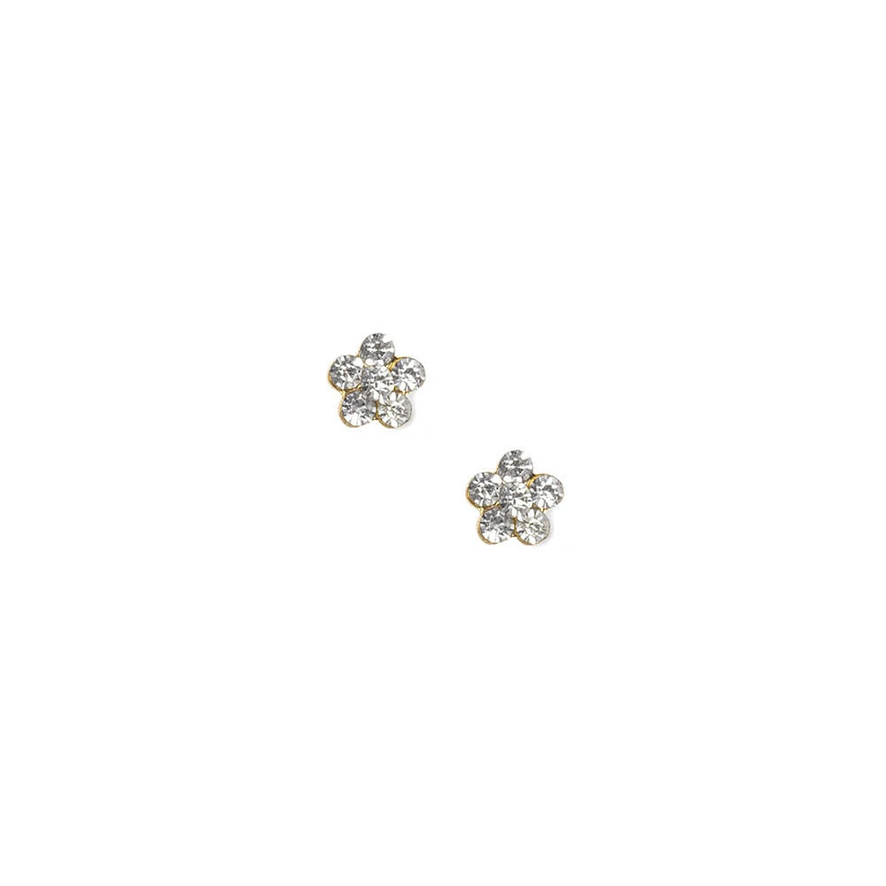 C LUXE by Claire's 18kt Gold Plated 5mm Crystal Flower Stud Earrings