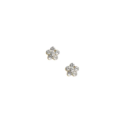C LUXE by Claire's 18kt Gold Plated 5mm Crystal Flower Stud Earrings