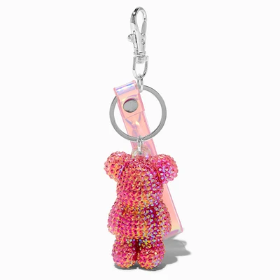 Pink Bling Bear Keychain
