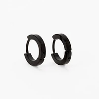 C LUXE by Claire's Black Titanium 7mm Mini Hoop Earrings