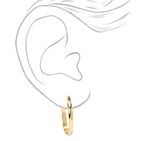 Gold-tone 25MM Thick Hoop Earrings