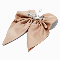 Champagne Satin Hair Bow Clip