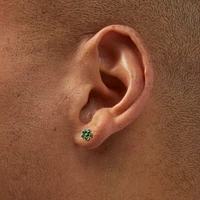 Multicolored Crystal Flower 4mm Stud Earrings - 9 Pack 
