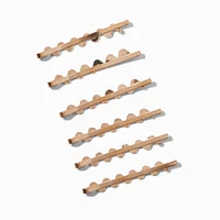 Gold-tone Wavy Hair Pins - 6 Pack