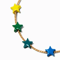 Gold-tone Rainbow Star Bolo Bracelet