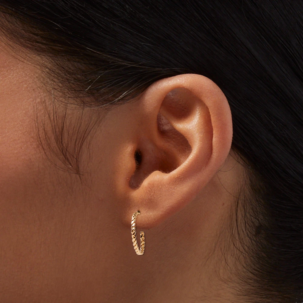 Gold-tone Embellished & Textured Earrings Set - 9 Pack