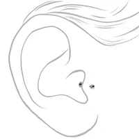 Silver-tone Stainless Steel Multi Cubic Zirconia Changeable Tragus Flat Back Earrings - 5 Pack