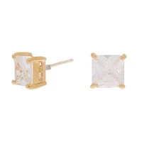 C LUXE by Claire's 18kt Gold Plated Cubic Zirconia 7mm Square Stud Earrings
