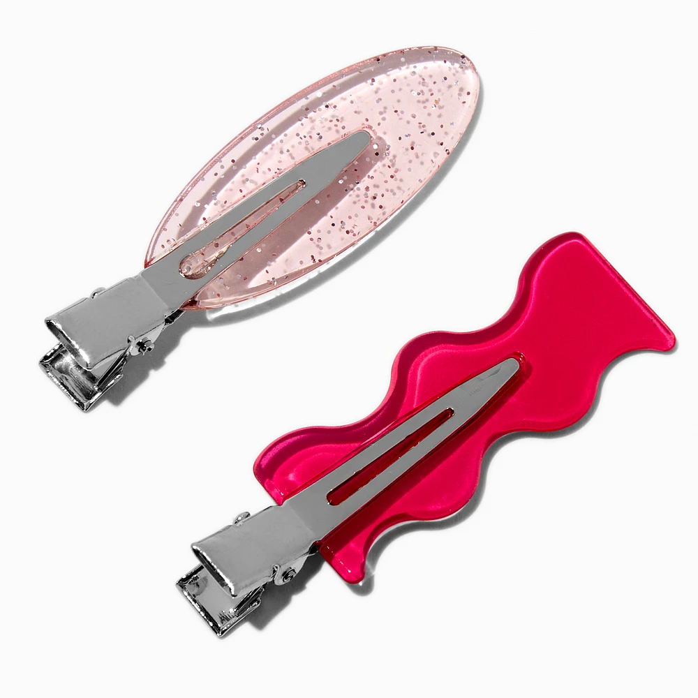 Pink No Crease Hair Styling Clips - 4 Pack