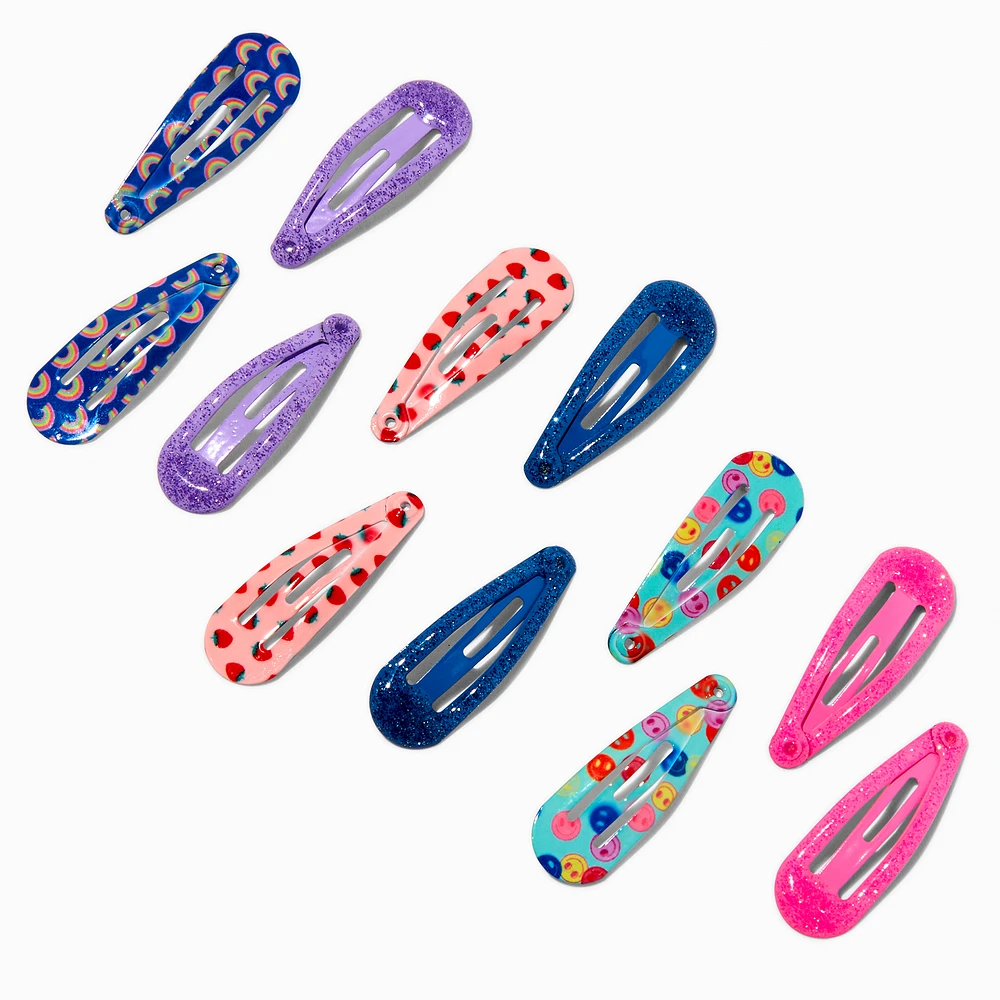 Claire's Club Space Icon Snap Hair Clips - 12 Pack