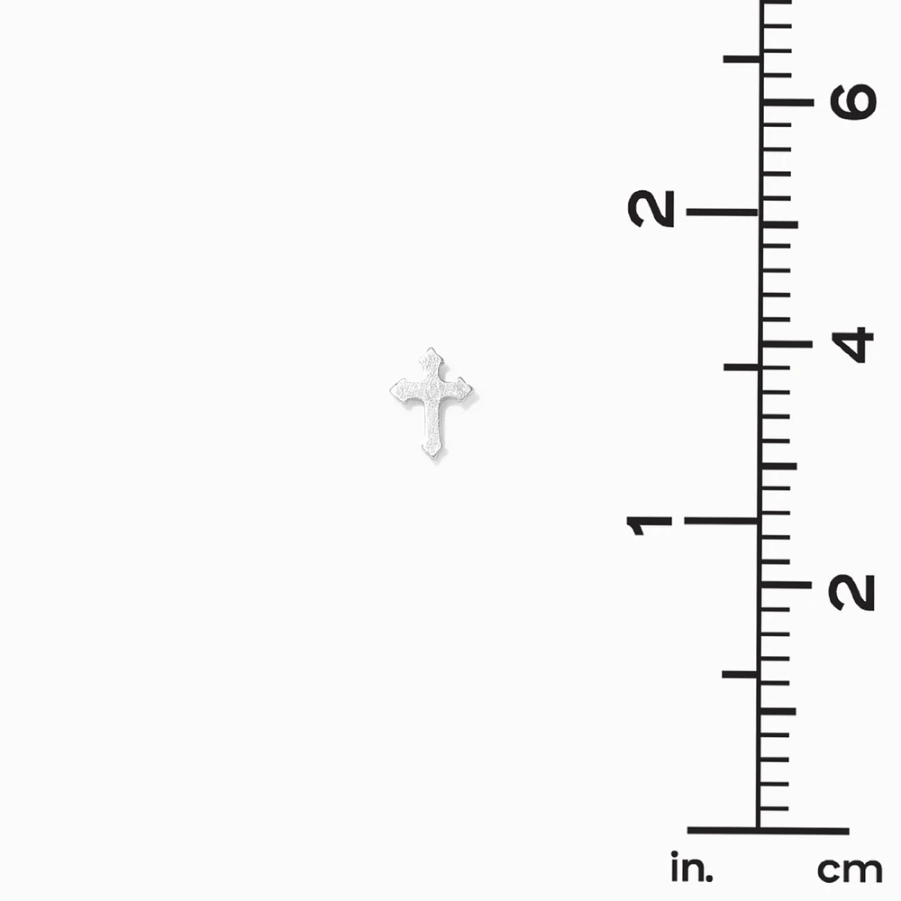 C LUXE by Claire's Silver-tone Titanium Cross Stud Earrings