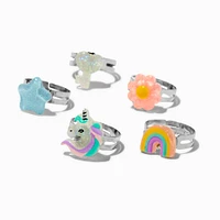 Claire's Club Lilac Unicorn Box Rings - 5 Pack