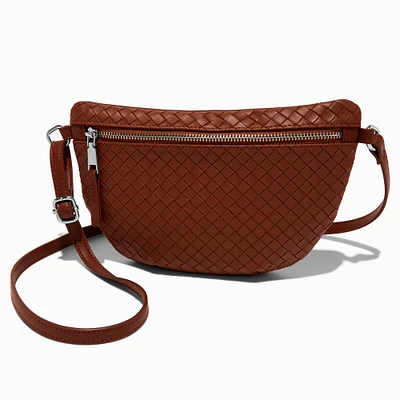 Brown Woven Belt Bag