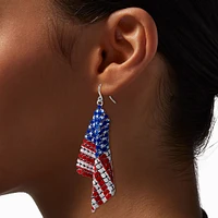 Stars & Stripes American Flag Mesh Drop Earrings