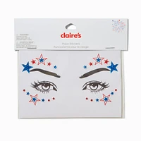Stars & Stripes Gemstones Face Stickers