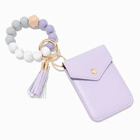 Lavender Beaded Wristlet Card Case