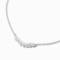 Silver-tone Faux Freshwater Pearl Pendant Necklace