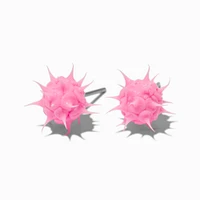 Hot Pink Rave Spike Burst Stud Earrings 