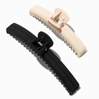 Matte Black & Ivory Athletic Hair Claws - 2 Pack