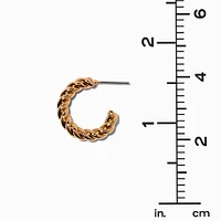 Gold-tone Twisted Rope 20mm Hoop Earrings