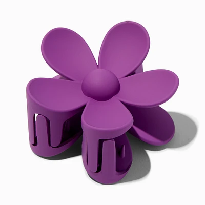 Matte Orchid Flower Medium Hair Claw