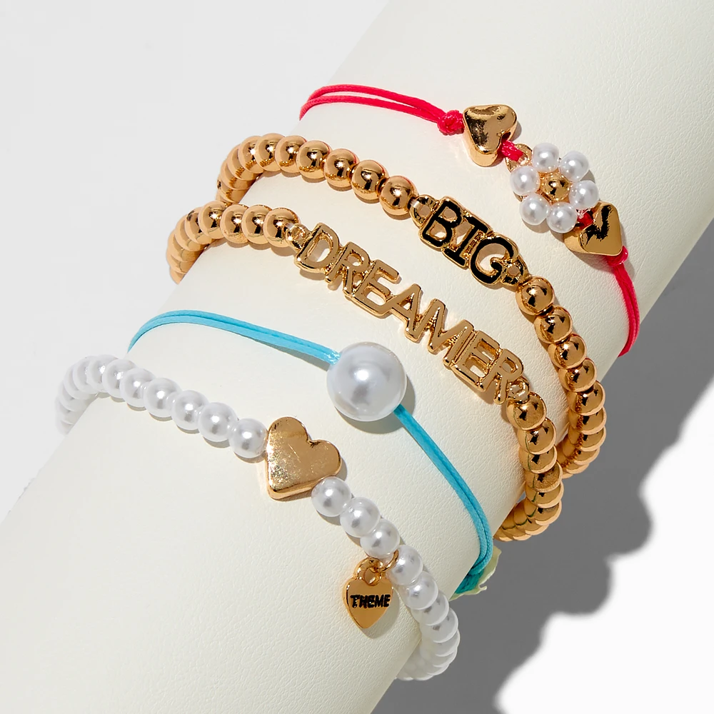 T H E M E x Claire's ''Big Dreamer'' Beaded Bracelet Set - 5 Pack