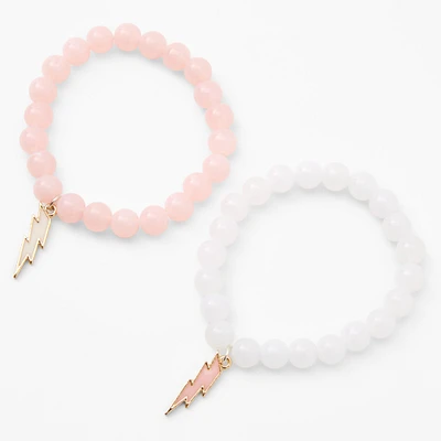Lightning Bolt Glow the Dark Beaded Stretch Bracelets - 2 Pack