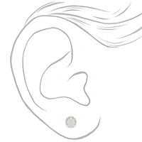 C LUXE by Claire's Sterling Silver Cubic Zirconia 3mm Square Halo Stud Earrings