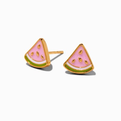 18kt Gold Plated Watermelon Stud Earrings