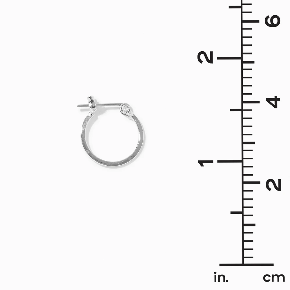 Silver-tone 15mm Square Edge Hoop Earrings