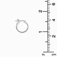 Silver-tone 15mm Square Edge Hoop Earrings
