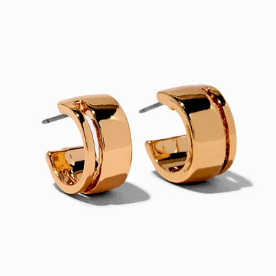 Gold-tone 10mm Wide Hoop Earrings