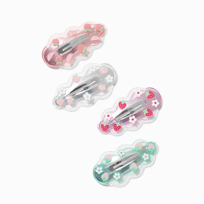 Claire's Club Translucent Fruit Wavy Snap Hair Clips - 4 Pack