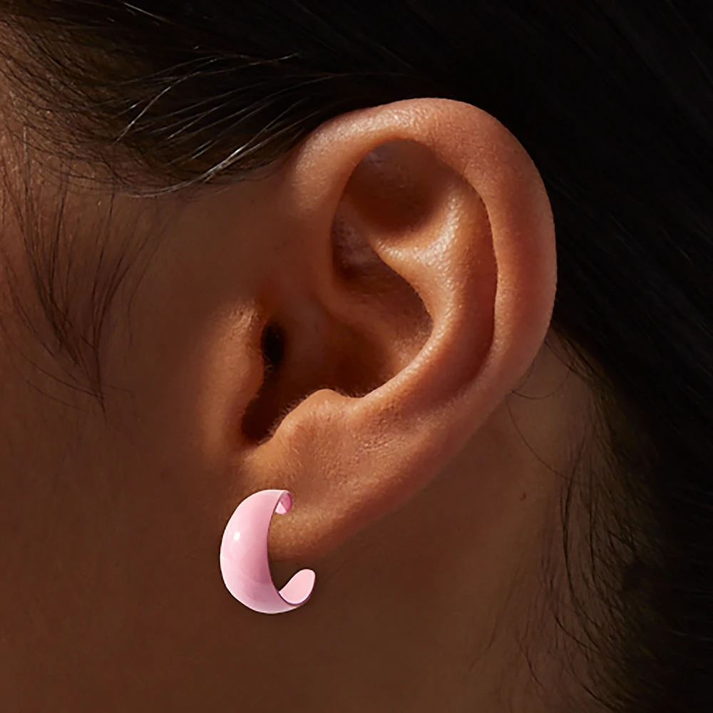 Pink & Gold Hoop Earrings Stack - 3 Pack 