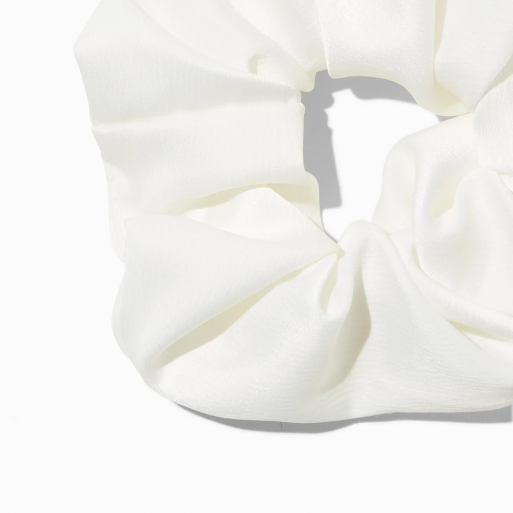 White Satin Hair Scrunchie