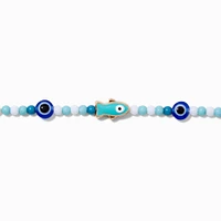 Blue Beaded Fish Choker Necklace