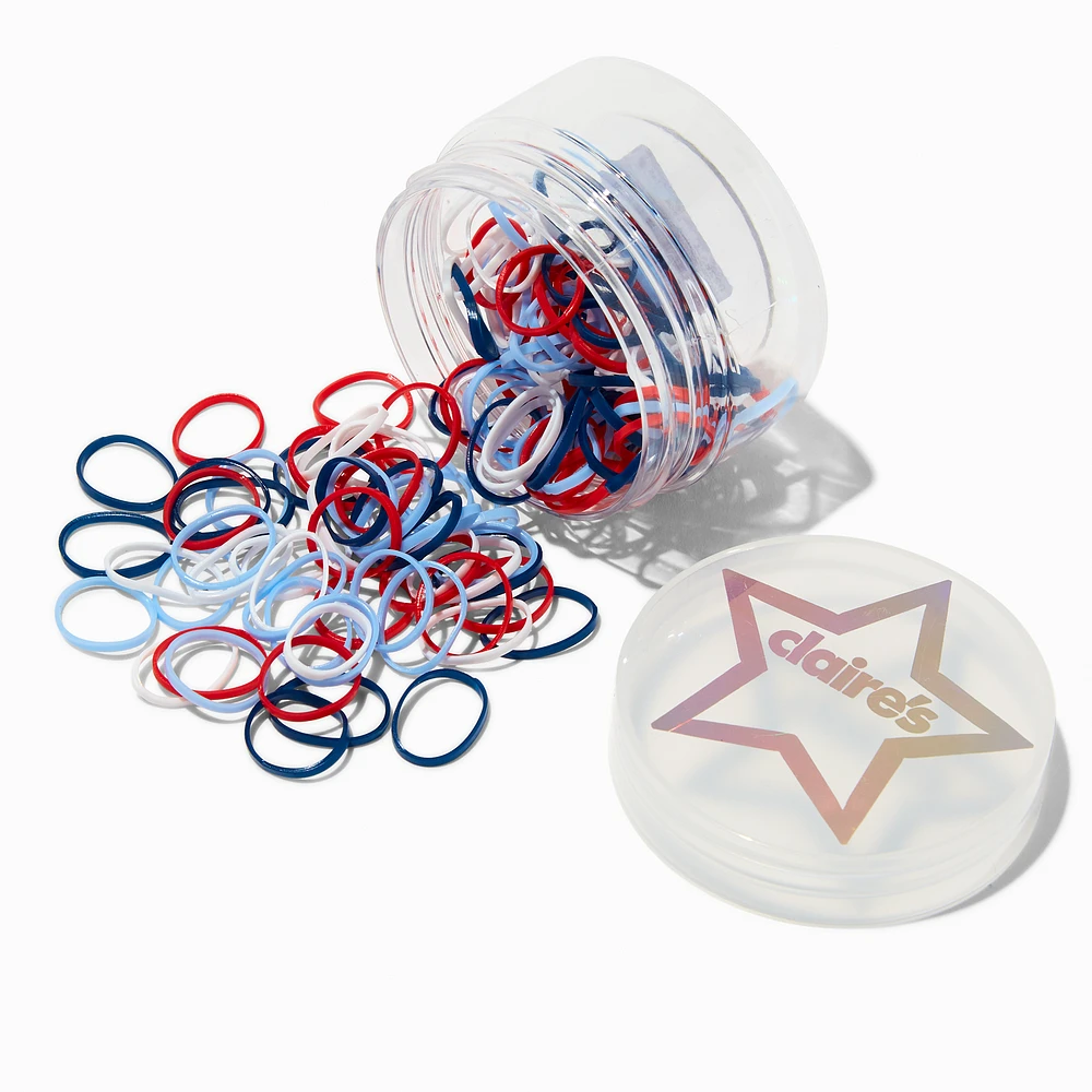 Red, White, & Blue Star No More Snag Hair Ties - 150 Pack