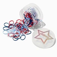 Red, White, & Blue Star No More Snag Hair Ties - 150 Pack