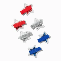 Stars & Stripes Shaker Star Hair Clips - 6 Pack 