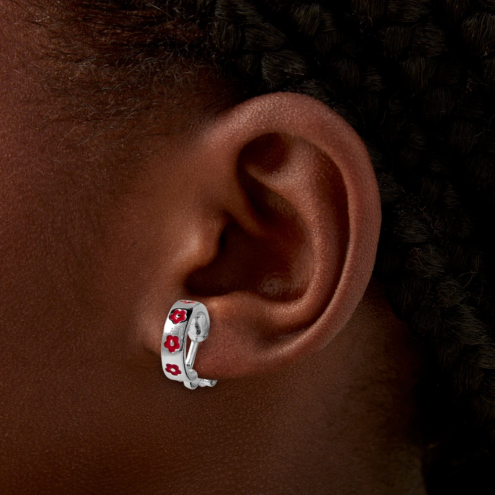 Pink Flowers & Checks Clip-On Earring Set - 6 Pack